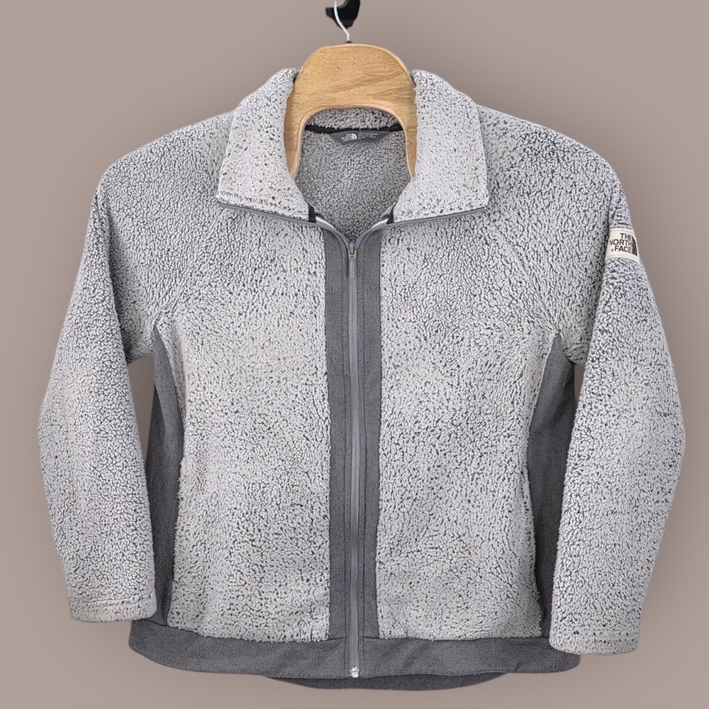 The North Face Jacket Fleece Full Zip Lined Teddy Gray Women's Size XL NF0A338M